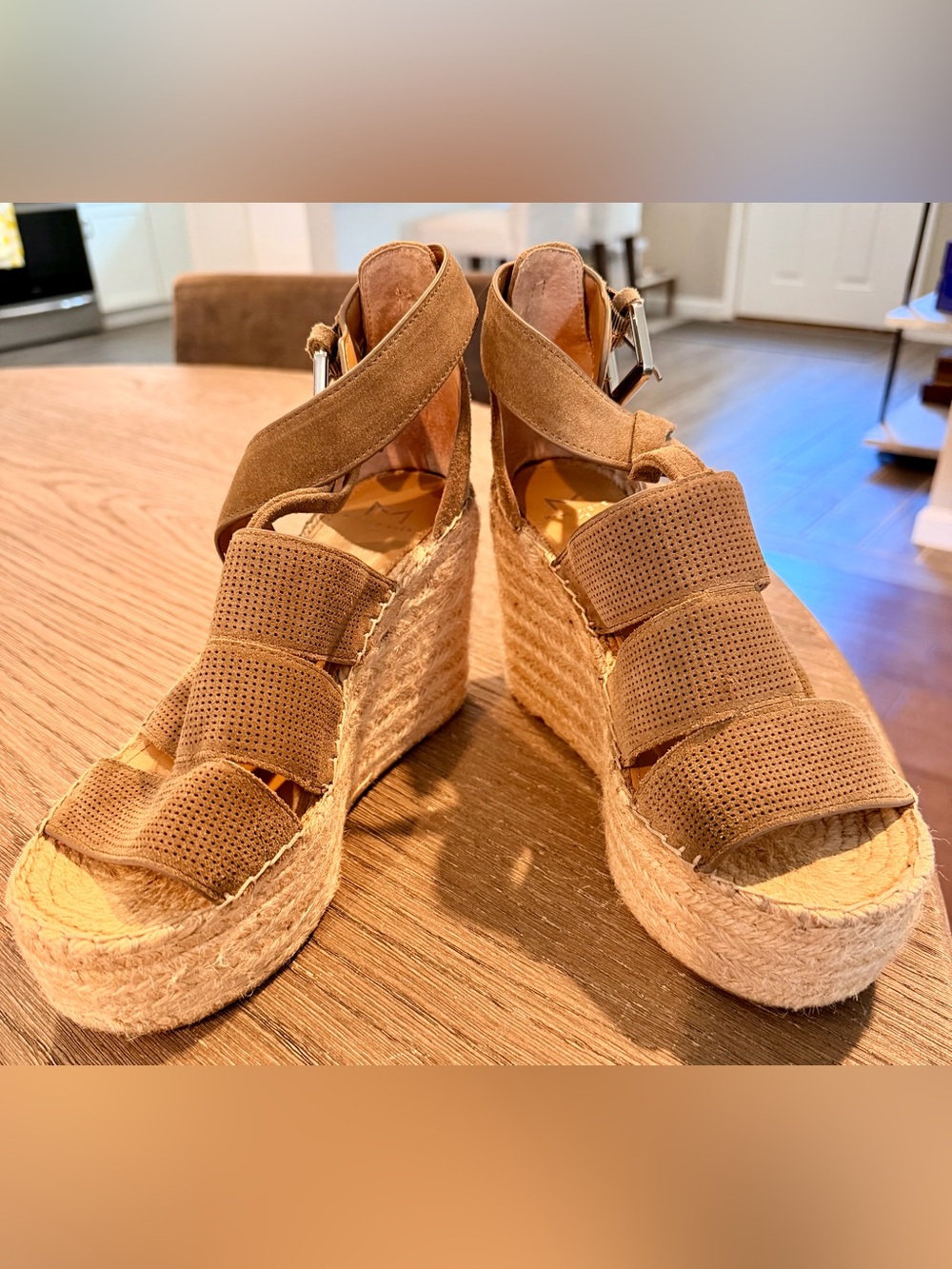 Marc Fisher Suede Espadrille Wedge Sandals